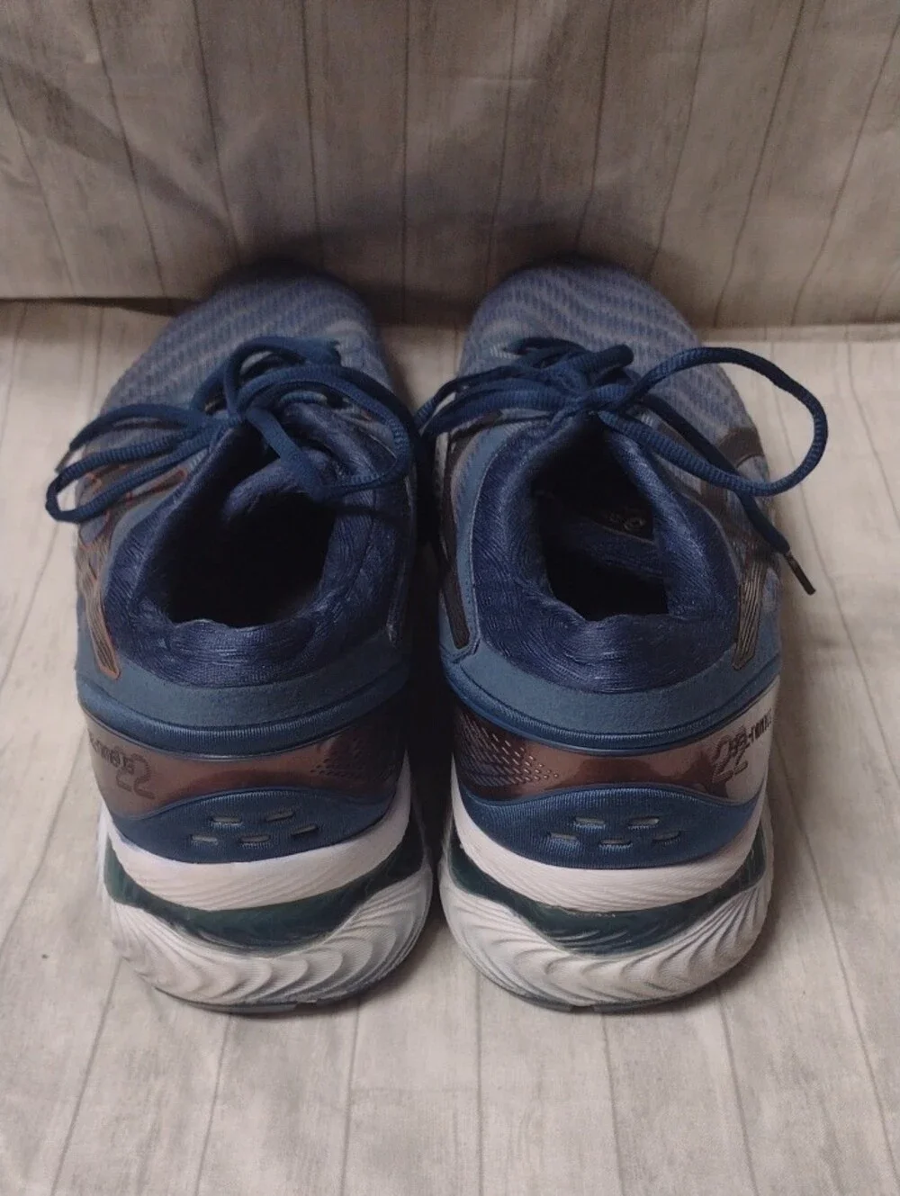 Asics Gel Nimbus Men's Blue Sneakers With Bronze Accents (J1144)